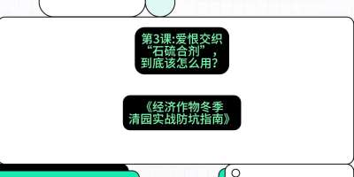 第3节：【核武药剂】爱恨交织的&ldquo;石硫合剂&rdquo;，到底该怎么用？，课程：《经济作物冬季清园&middot;实战防坑指南》#识农AI